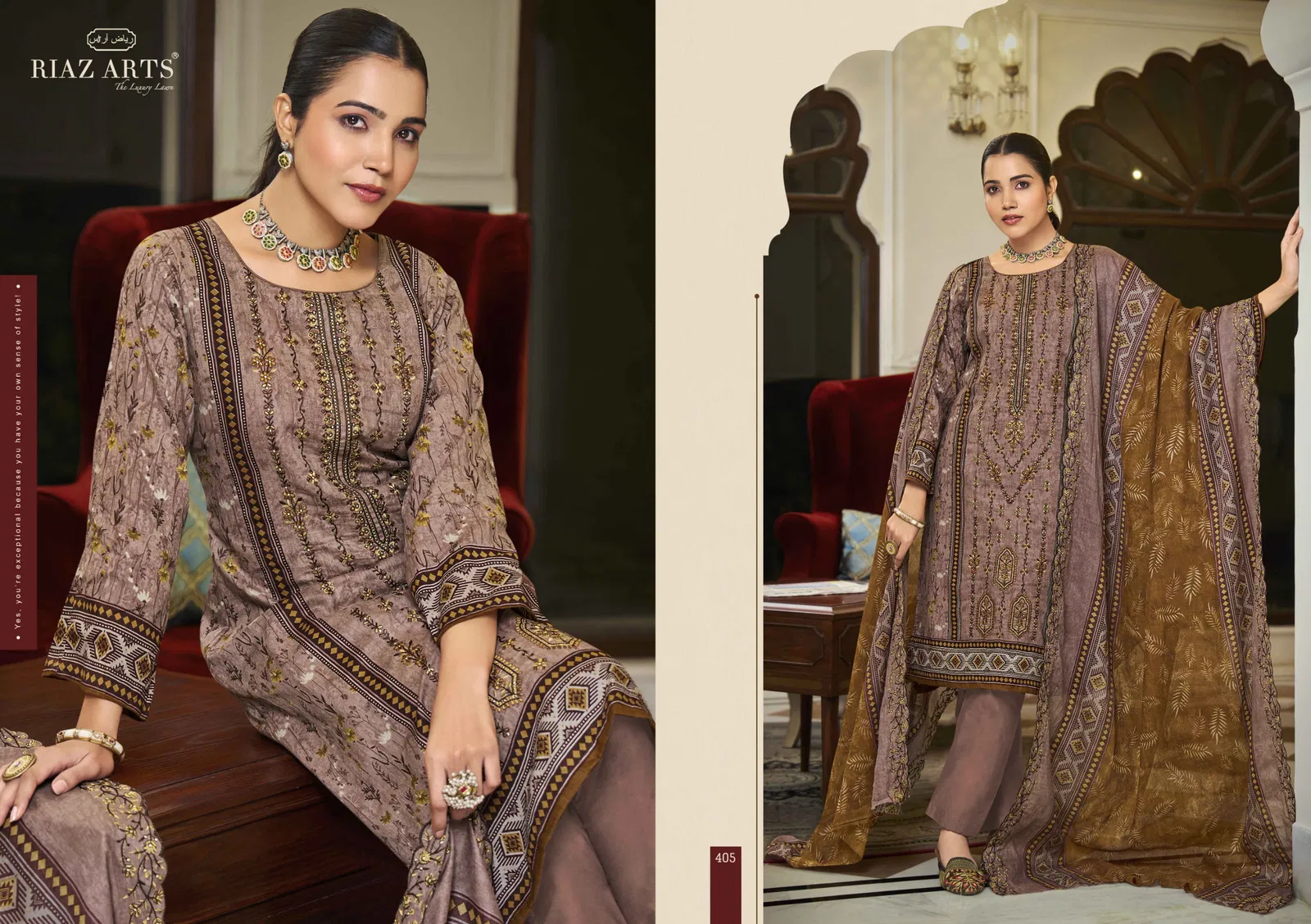 Bin Saeed Hit List By Riaz Arts Cotton Printed Dress Material Wholesale Online